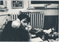 Ivo Pospíšil in his office at Chmelnice, Prague, the late 1980s