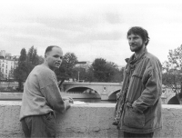 Petr Payne Pazdera (vpravo) s Oscarem Rybou, Praha, 1995