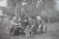 Rostislav Zapletal with his friends from the hunters' club