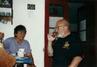 With his wife at the cottage, 2005