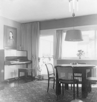 Apartment of the Šlapeta's family with a piano designed by Lubomír Šlapeta