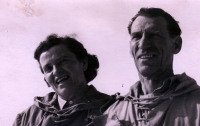 Her parents on a skying trip, Moldava 1952–1953