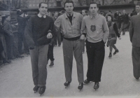 Václav with Antonín, Fanča Kysela, Anděla´s classmate is between them, Štvanice in 1941
