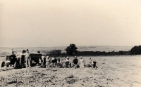 Her father in a field c. 1947