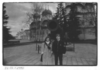 Jan Hrabina a novinářka Klára Pospíšilová v Moskvě, únor 1990, foto: Bohdan Holomíček