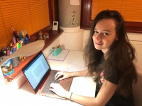Apolena Matrasová, a member of the team, working on the project 