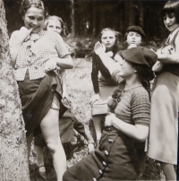 Anděla with her friends in 1936