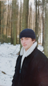 Róbert Novotný at the age of eighteen at the time of emigration