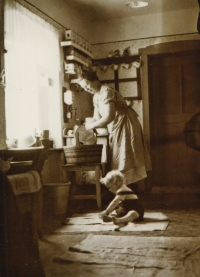 With mother, 1943