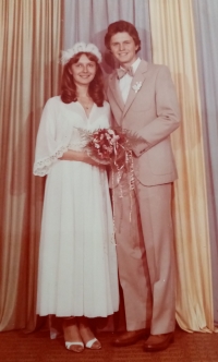 Wedding of Renata and Peter, 1981, Szamotuly.
