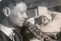 Eliška with her father, 1933