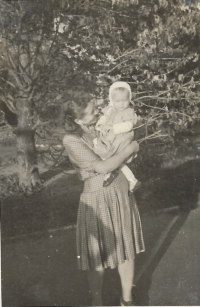 With mum after war