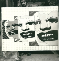 Kolem roku 1968 se Aleš Lamr v některých obrazech inspiroval Andy Warholem