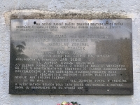 Memorial plaque for 63 members of Sokol - a participant in the resistance in the SNP - at the Trenčín Sokol clubhouse