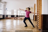 Jela Sovová as a trainer in the Sokol clubhouse