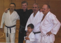 In the karate club with the youngest generation of the family 
