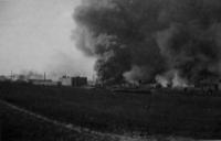 Air raid over Prague, February 1945. The photo by witness´s grandfather Josef Tláskal