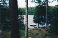 Výhled z chaty na jezero, 2010
