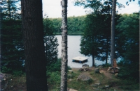 Výhled z chaty na jezero, 2010