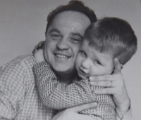 Alois Škorpil with his son, 1969