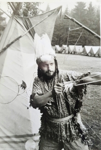 Petr Bratský na táboře Turistického oddílu mládeže, Šumava, 1988