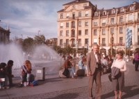 With her husband on a trip to the Saarland