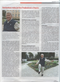 An article in the newspaper Šestka about winning the Senior of the Year poll (2020)