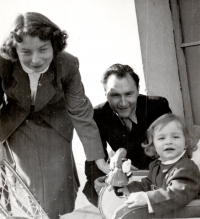 With parents,1956