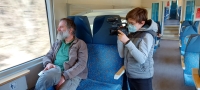 Filming with Lumír Zeman as part of the project Tales of our Neighbors at the railway station in Chomutov