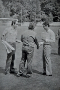 Jiří Skalický na fotbalu, který má jako koníček