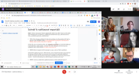 Online workshop – tým ZŠ V Rybníčkách pracuje na scénáři reportáže