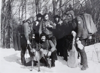 Lumír Zeman s přáteli trampy