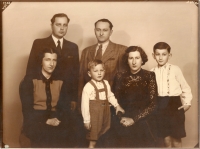 With his family in 1939