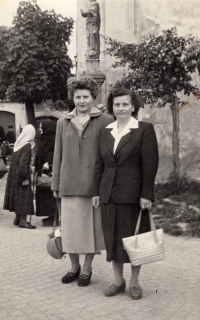 Sister Jarka with her mother Marie Pavelková (approx. 1958)
