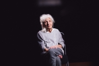 Contemporary photograph of Naďa Földváriová, from a live filming in the rest home “David Ohel”, May 2021, in Bratislava. (number two)


