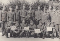 Jaroslav Kvapil during his military service (1976-1978), fourth on the right