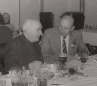The priests who had major influence on Kvapil's life: Petr Ducháček (left) and Josef Tajchl (right) in the 1980s 