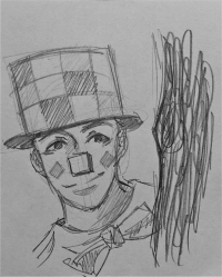 Postava Kostkáče z pořadu pro děti s názvem Kostičky