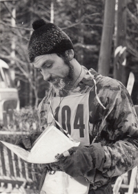 Vladimír Mikan 17. 1. 1972 v cíli orientačního závodu