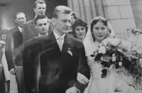 Newly married couple Marianna and Karel Pevní