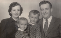 Jaroslav Kvapil, his sister Marie and their parents in 1956