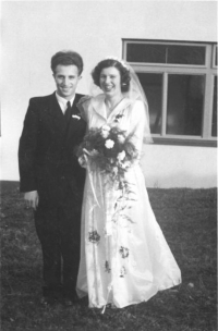 Wedding of Vítězslav Hřib and Věra Kremličková, Bystré, 1951