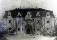 Drawing of the Bišický family villa in Pětikozly