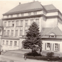 Building of the University of Engineering (VŠS), block A, workplace of Jiří Novák and later also Marie Nováková, Liberec, 1950s