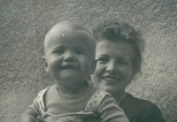 Ivan Vavřík with his mother in the year 1959