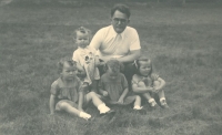 With the father, 1948