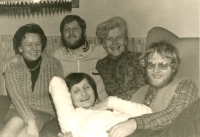 Marie (far left) with colleagues of the computer center Textilana, Liberec, 1983