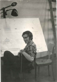 Zdeněk Pernica at the drawing board (1972)