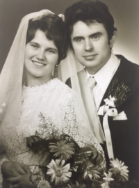 Josef Kotík s manželkou, svatební fotografie