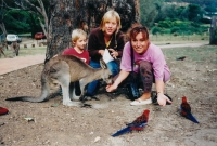 With her children, Maia and Oliver, in Australia, 1990s 
